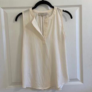 Loft xxsp Mixed Media Shell Sleeveless Blouse
